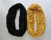 Greek KAPPA ALPHA THETA Two infinity ruffle scarves Kappa Alpha Theta Black and Gold
