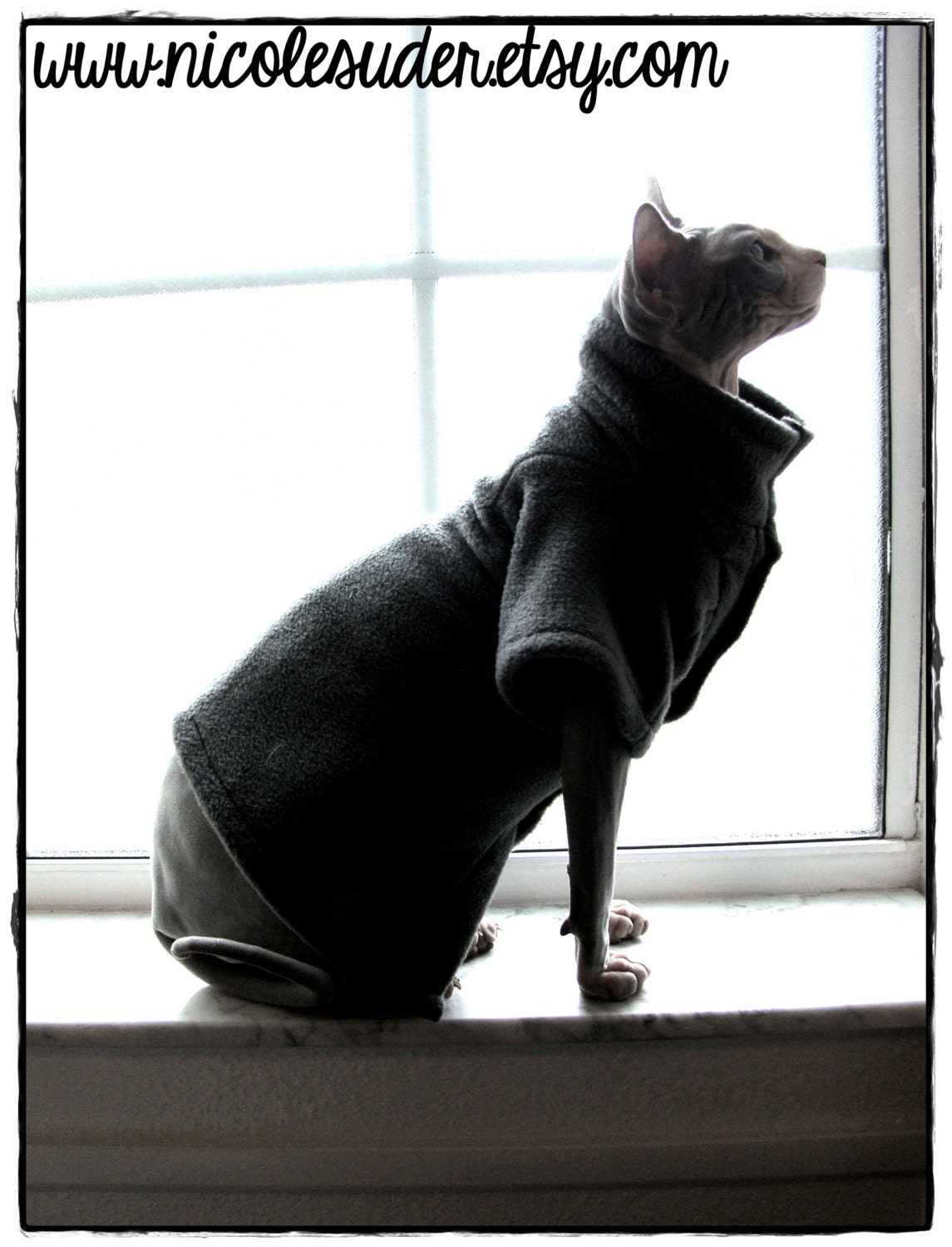 Fleece Sphynx Turtleneck Sweater Custom Sizes and Colors Available