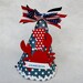 Crabby Little Dude party hat in red, navy blue, polka dot with stripes