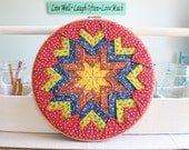 Vintage Fabric Hoop - Folded Patchwork