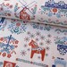 SALE 30% Off - Folk Splendor Fat Quarter - Fabric by Dutch Door Press for Kokka - Red, Blue, Teal