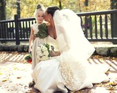 Rustic Wedding- Cotton dress with cascading flowers