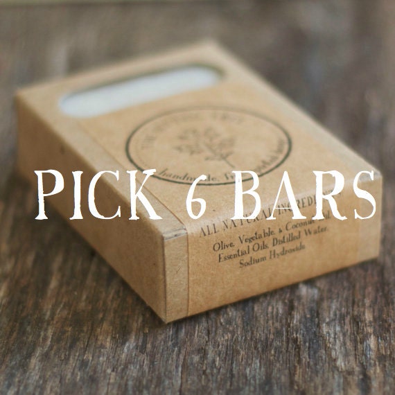 Handmade Bar Soap - Pick 6 Bars of All Natural Homemade Soap - Olive Oil Castile Soap - Vegan Soap