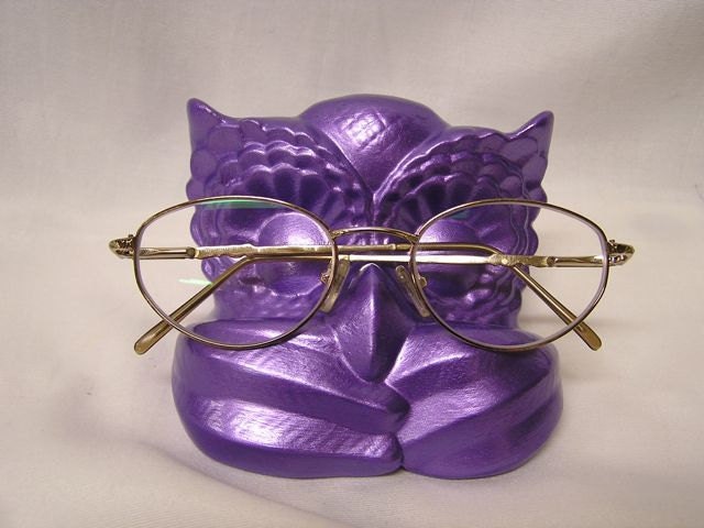 Owl Eyeglasses Holder Metallic Purple