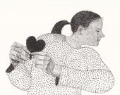I wanted you to know / original drawing / pen drawing / Hands / Shy