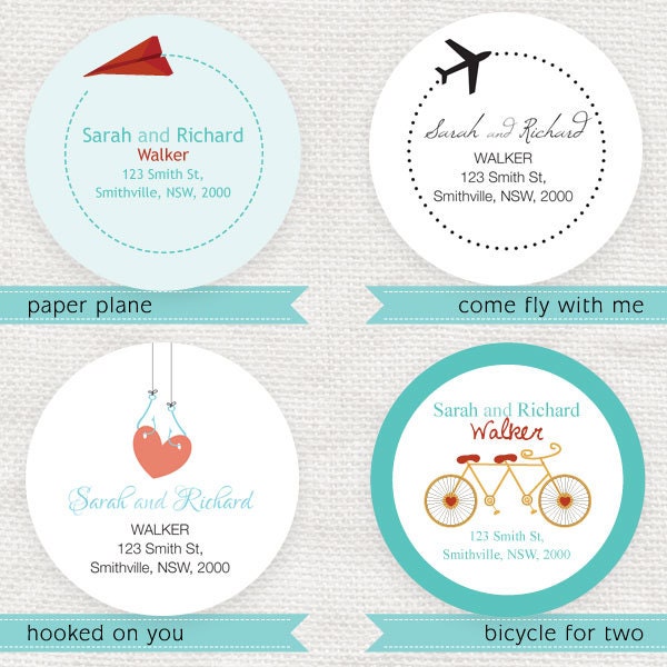 personalized return address label circle stickers - printable file - fun bold and beautiful