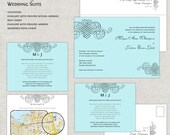 Vintage Scroll Wedding Invitation Suite in Tiffany Blue Il_170x135