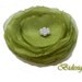 6 pieces lime green organza poppy flowers
