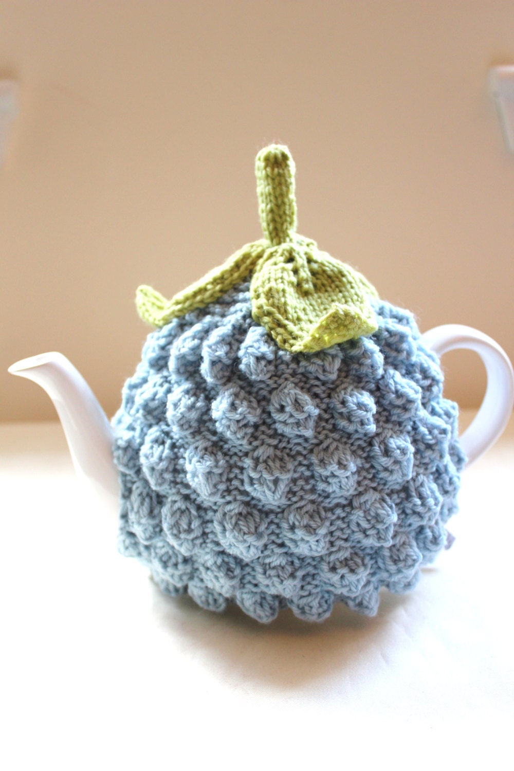 Blue Serenity - Handknitted Tea Cosy - in Pure Wool - by Tafferty Designs - Size Medium - READY to SHIP