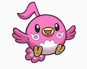 Made to Order - Harmoknight Pinklef Bird Plushie - 4 inch Keychain - Different Sized and Mobile/Cellphone Charm Version is Available