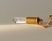 Lucky Shot - Crystal Point and Bullet Shell Necklace by Prairieoats