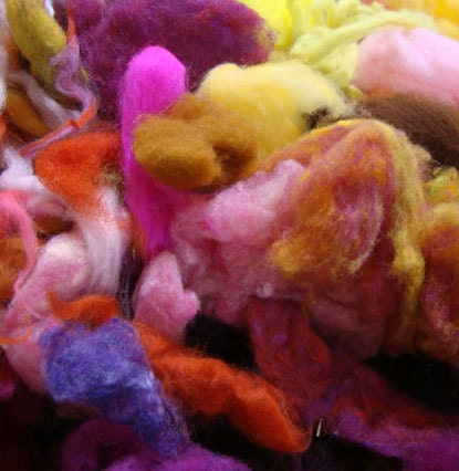 Wet Felting Grab Bag- Mostly Warm Tones (2 oz.)