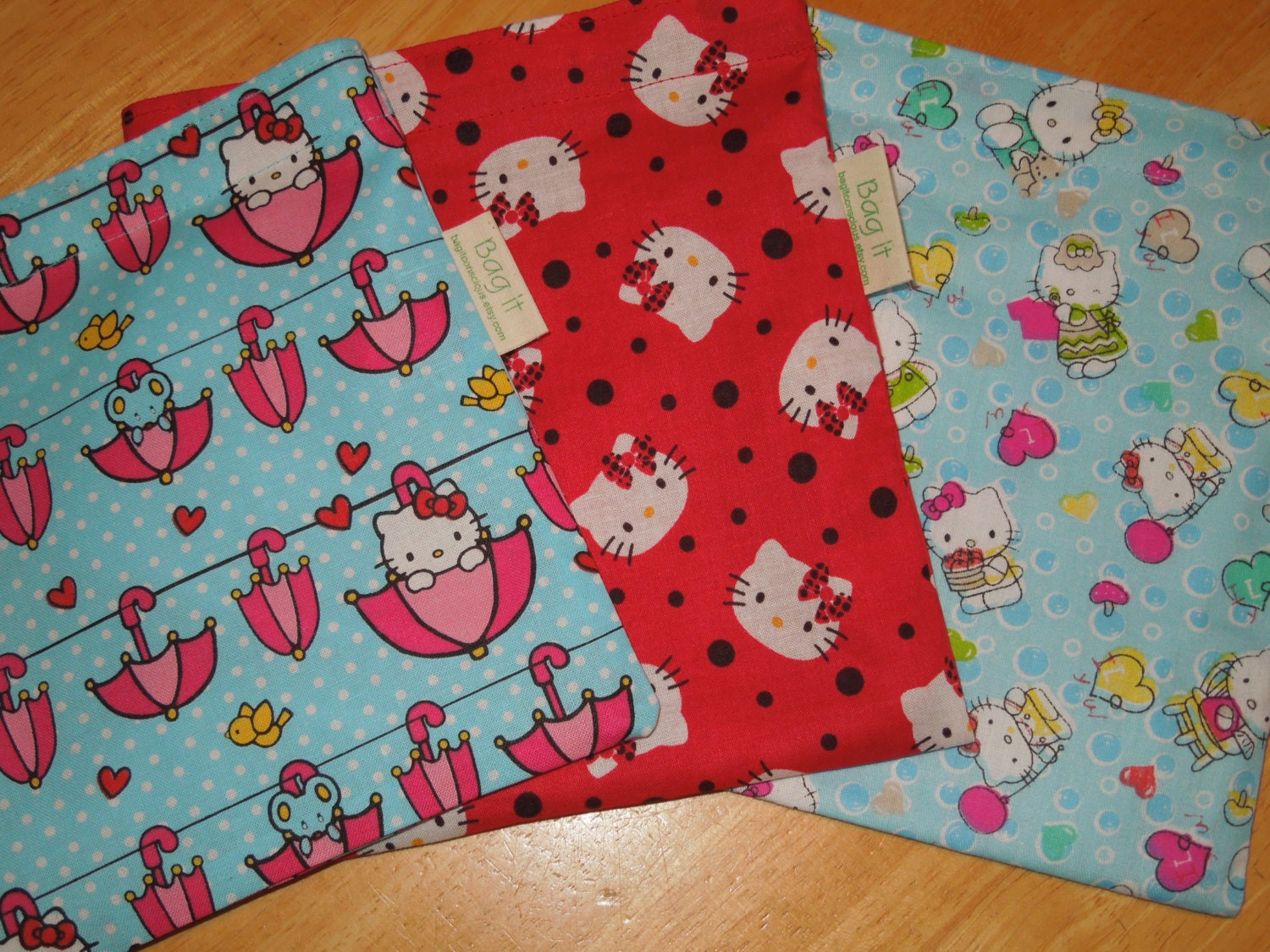 Reusable sandwich bag - Hello Kitty  - YOU CHOOSE the fabric