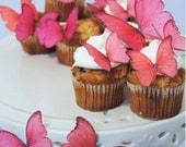 new designs BUY 42 Get 6 FREE Blushing Glamour in coral - Pink Butterfly - Shower Decorations - 3D edible butterflies by Uniqdots on Etsy