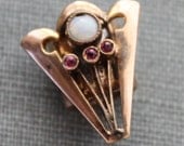 Victorian Ruby and Opal Watch Chain Slide