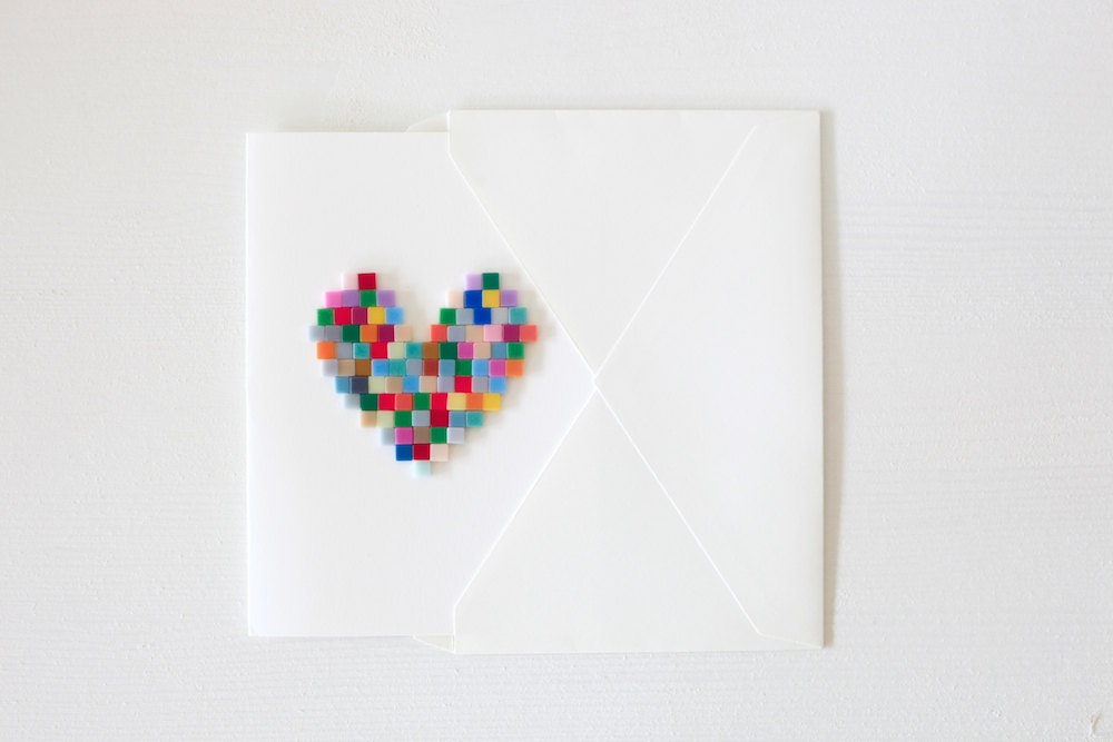 Mosaic Heart . Mother's Day . Valentine's Day . Friendship . Love . Greeting Card - Candy