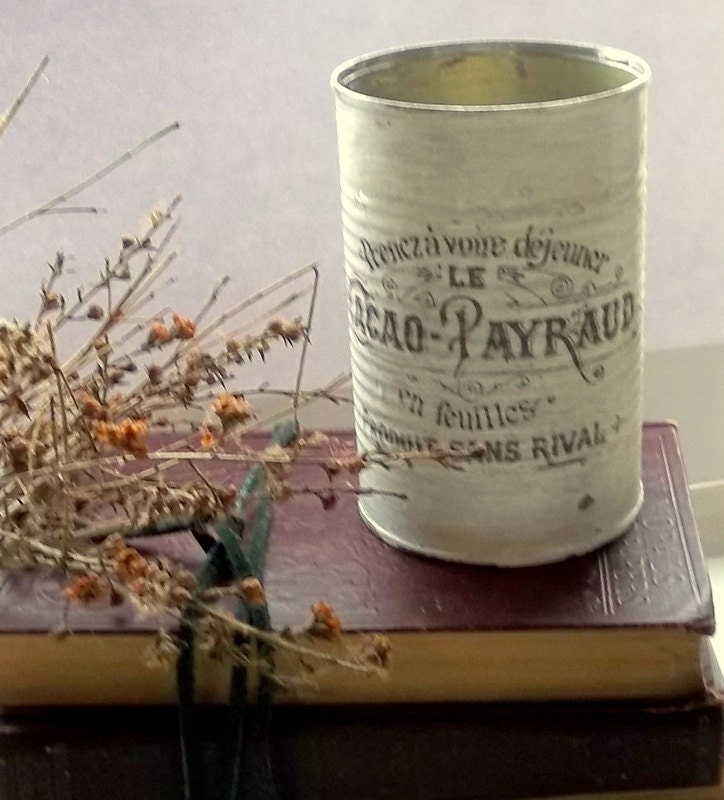 rustic Wedding centerpiece tin shabby advertisement typography