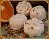 Organic Orange Chamomile Bath Fizzy set of 4 - Great gift for Kids - VEGAN Bath Bomb - Earth friendly natural yummy scent