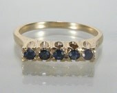 Vintage Sapphire 10K Yellow Gold Wedding Ring