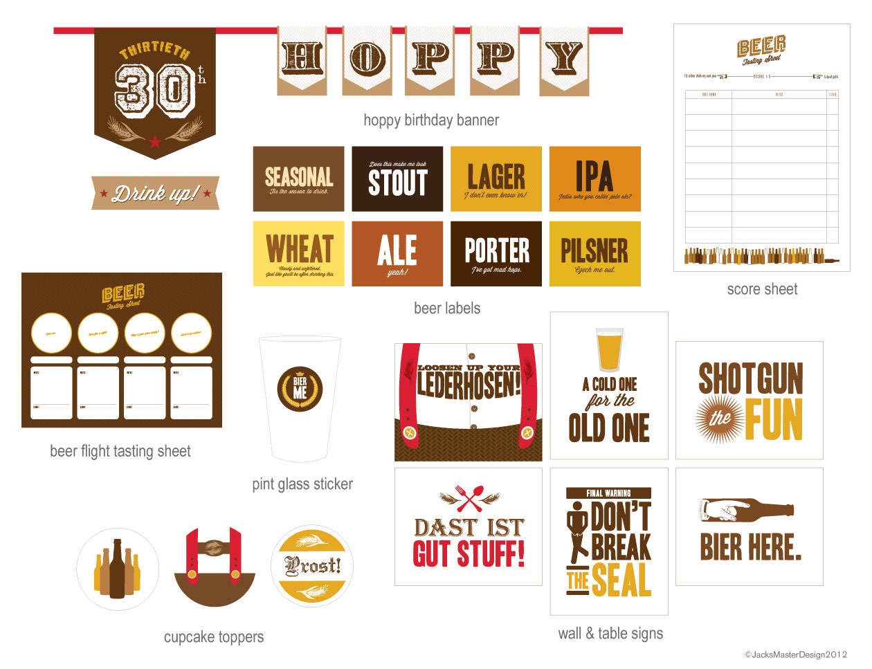 Oktoberfest Beer Tasting Party Printables