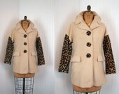 1950s Coat - Vintage 50s 60s Leopard Wool Car Coat L XL - Taking a Chance