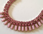 Vintage Pink Rhinestone choker