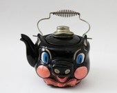 Vintage 1950s Tilso Japan Black Pig Teapot