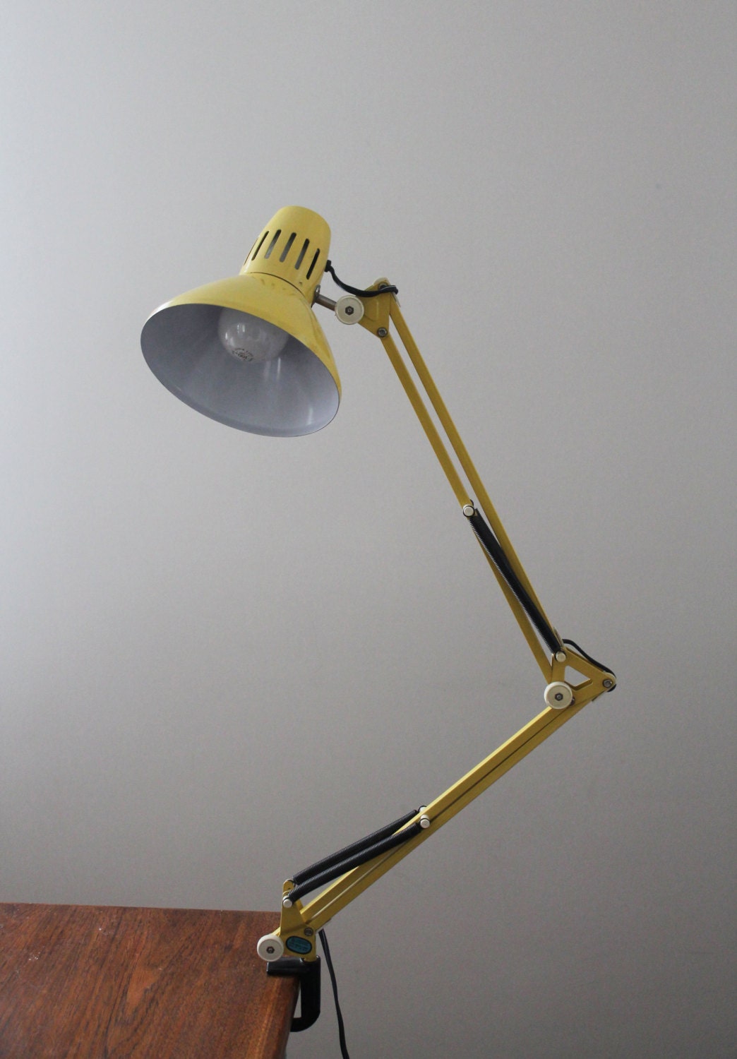 Vintage Drafting Style Lamp Industrial Mod Yellow