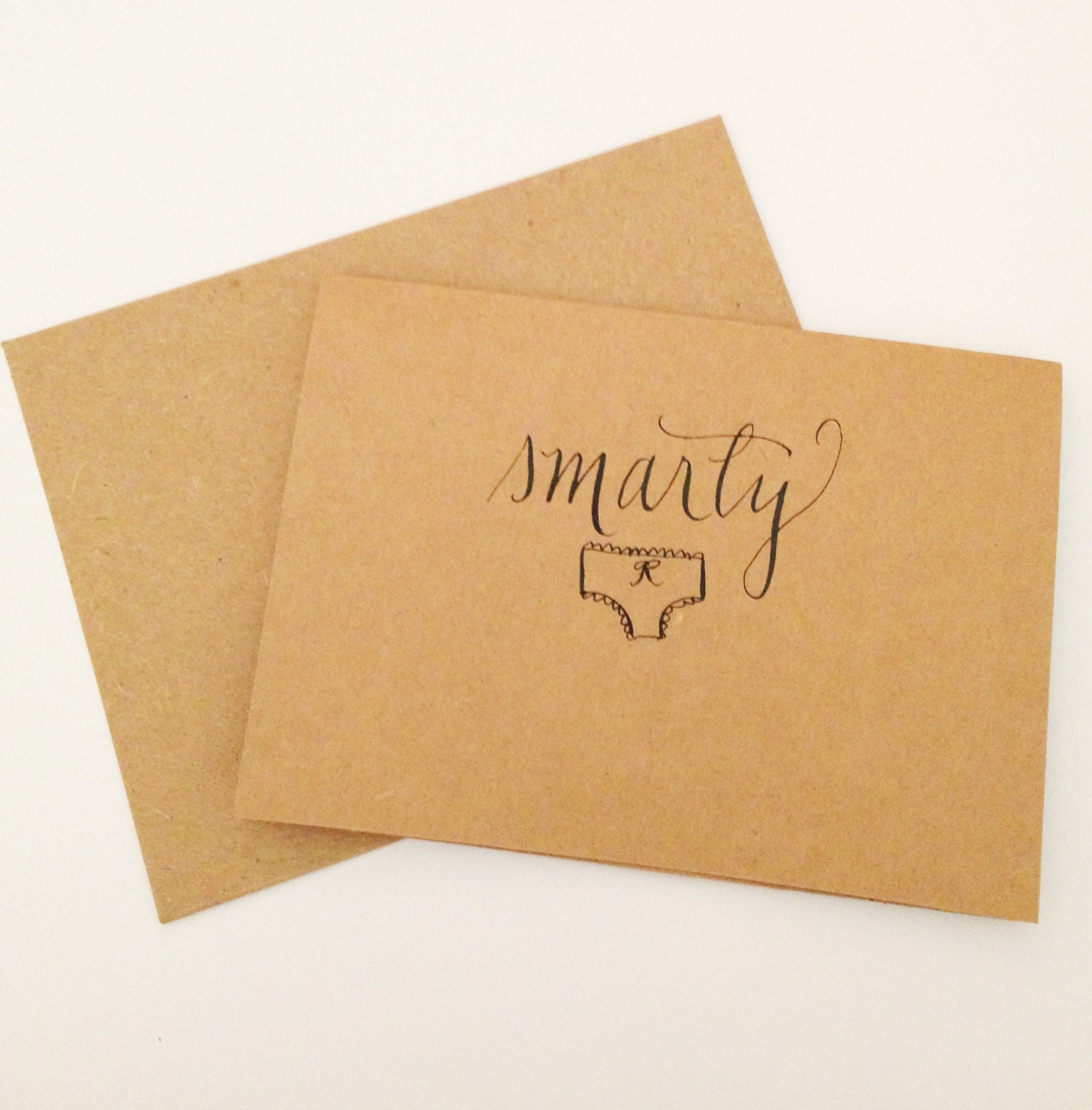 Smarty Pants Blank Hand-lettered Cards, Set of Six with Matching Envelopes