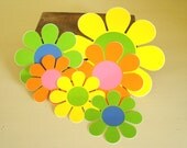 Original 1970s Rickie Tickie Flower Power decals, 6 vintage hippie stickers