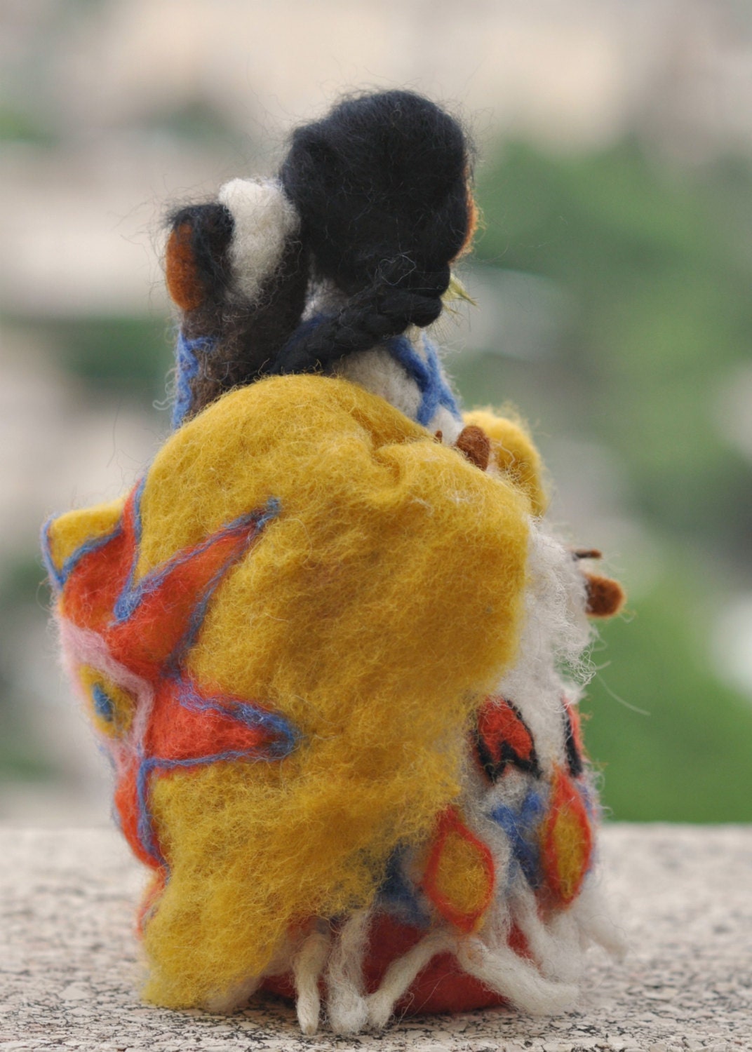 Needle felted  Waldorf Doll-Native American N12-Soft sculpture-standing doll-needle felt by Daria Lvovsky