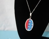 Nautical Vintage Fabric Pendant Necklace