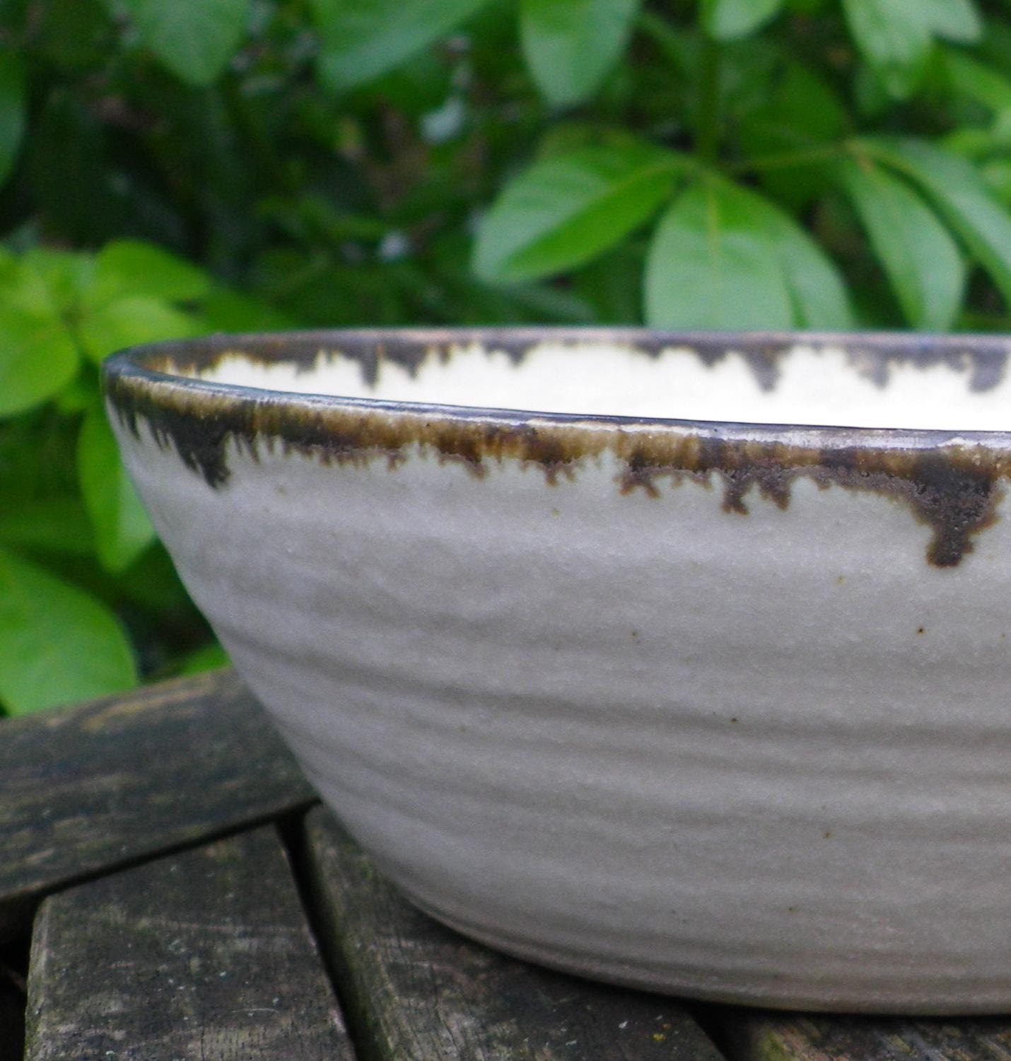 Soup, cereal or salad bowl hand thrown in stoneware pottery ceramic