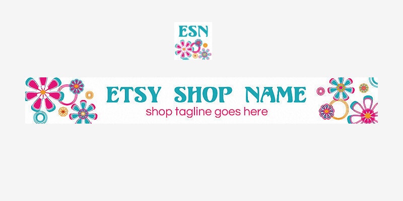 Banner and Avatar Set  - Boutique 6 - Etsy Banners - 2 Piece Set
