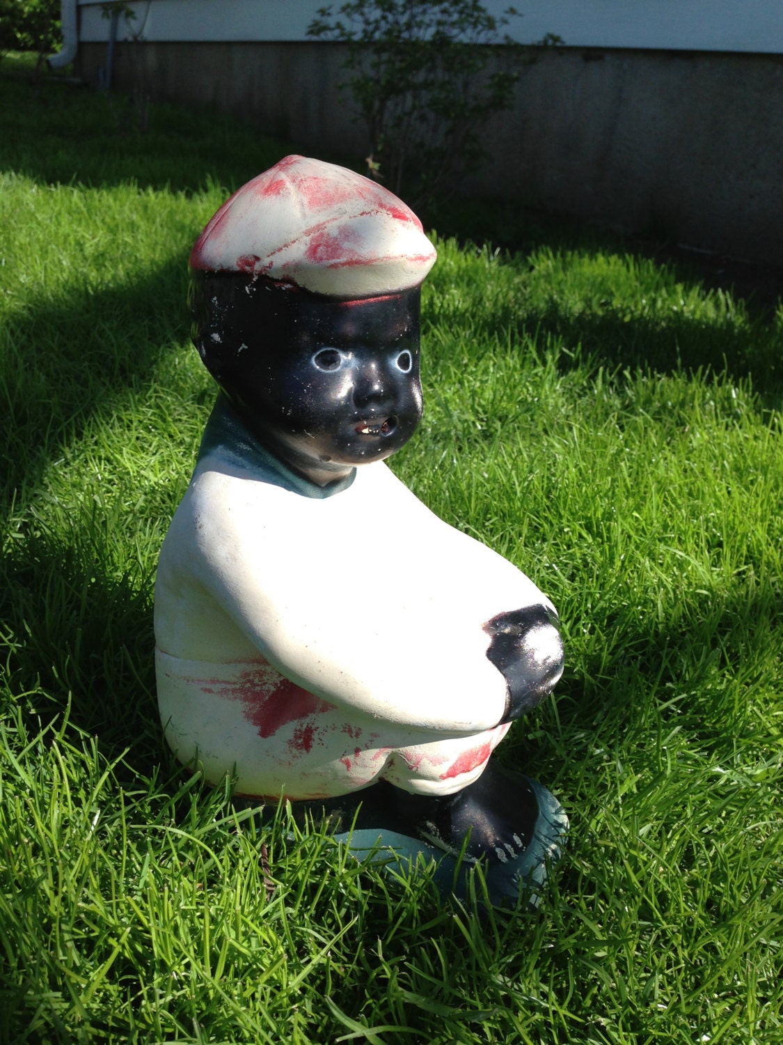 Little Black Boy Fishing / Lawn Jockey by JBrines on Etsy