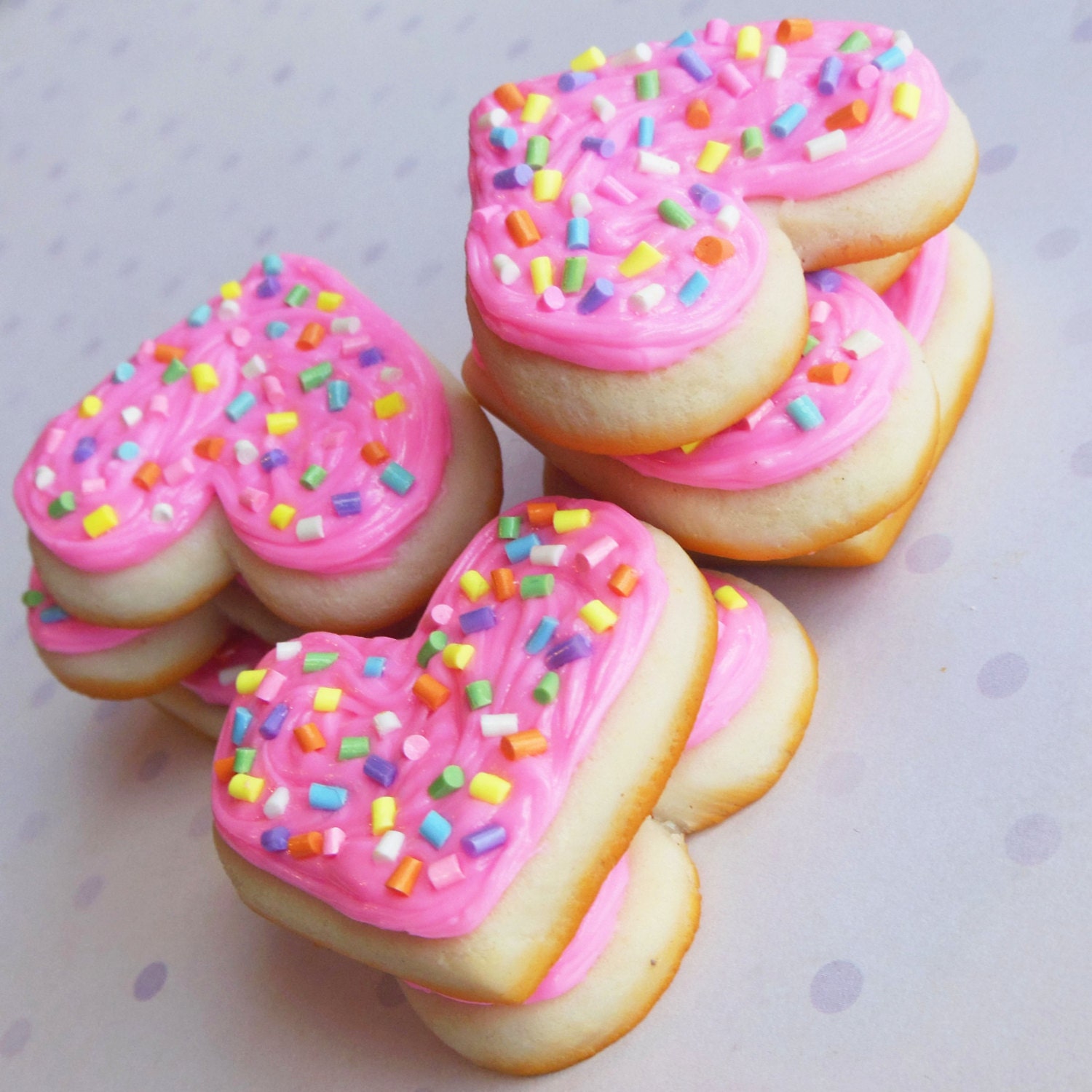 one pastel sprinkled pink frosting sugar cookie polymer clay magnet