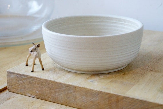 Made to order - A set of four large stoneware pottery salad bowls bowls for your kitchen