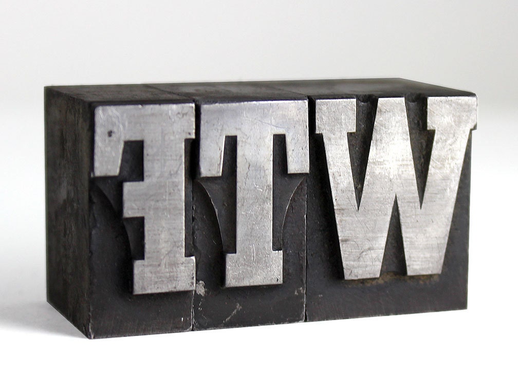 WTF - 72pt Vintage Metal Letterpress