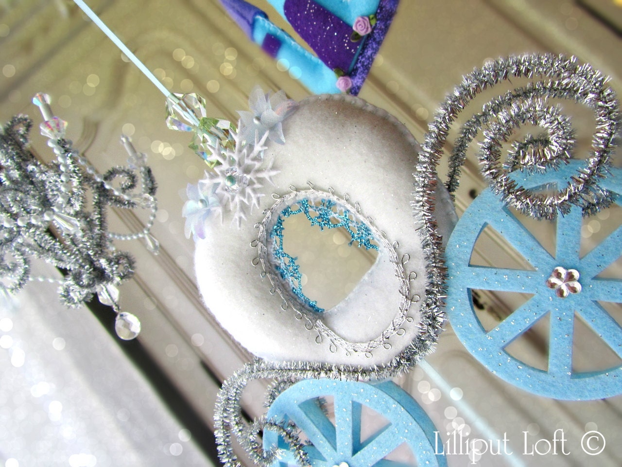 Nursery Mobile - Princess - white with blue tones