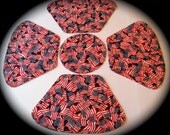American Flag Wedge Reversible Placemats with circular centerpiece 5 piece set Red White and Blue Wedge Placemats