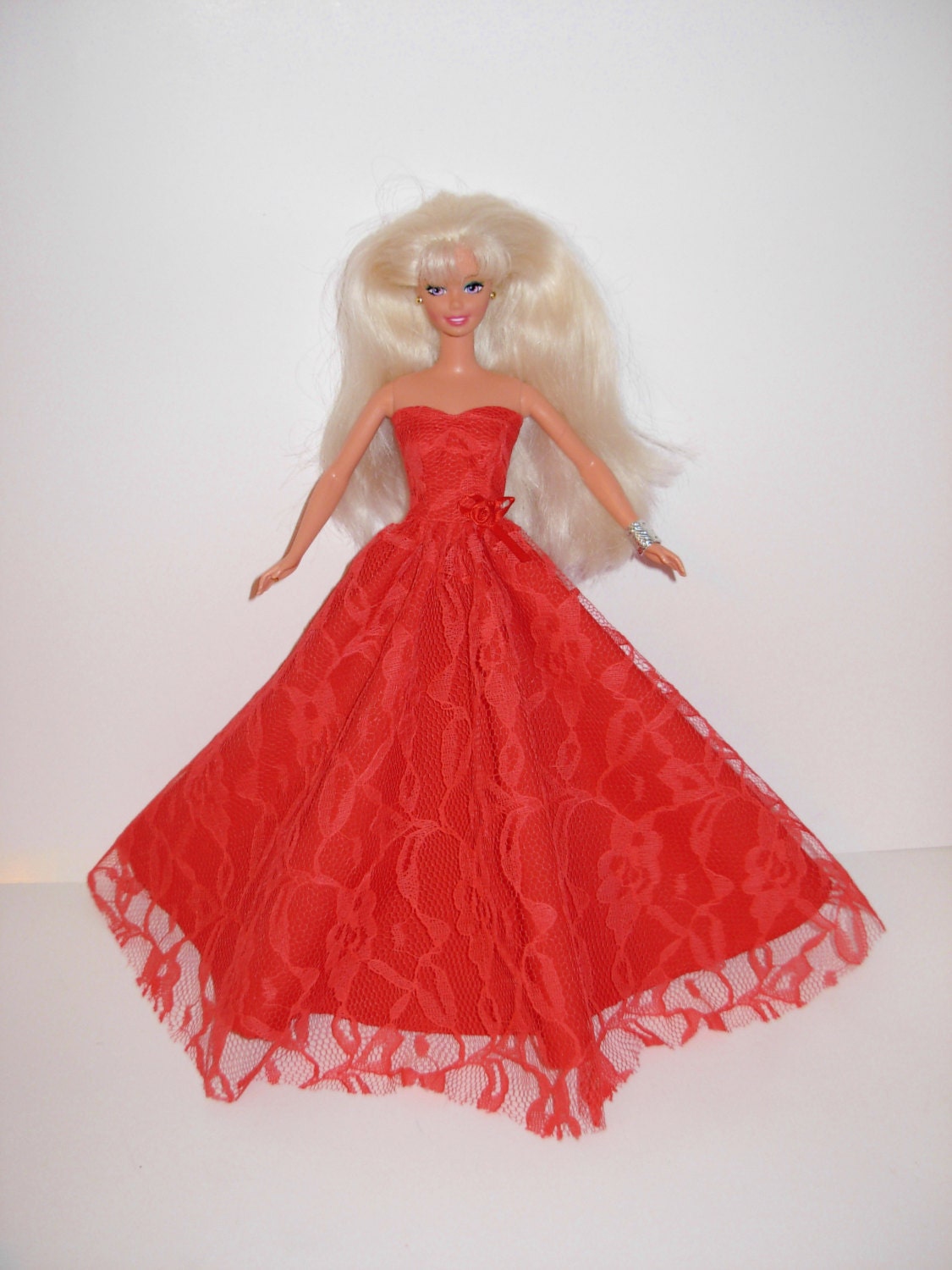 Cute red double layer gow 4 barbie doll