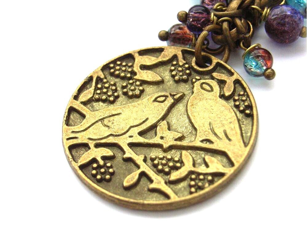 Love birds handbag purse charm bag charm