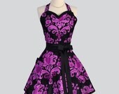 Sweetheart Retro Apron : Handmade Cute Retro in Brandon Mably Collection Burlesque Brocade Black