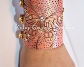Butterfly Cuff with Swarovski Crystal Buttons and Rivets