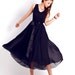 Black chiffon prom dress (0168)