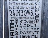 Thyroid Cancer Awareness Survivor primitive wood sign