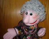 Mrs. Pruitt hand puppet woman lady grandma moveable mouth arm rods