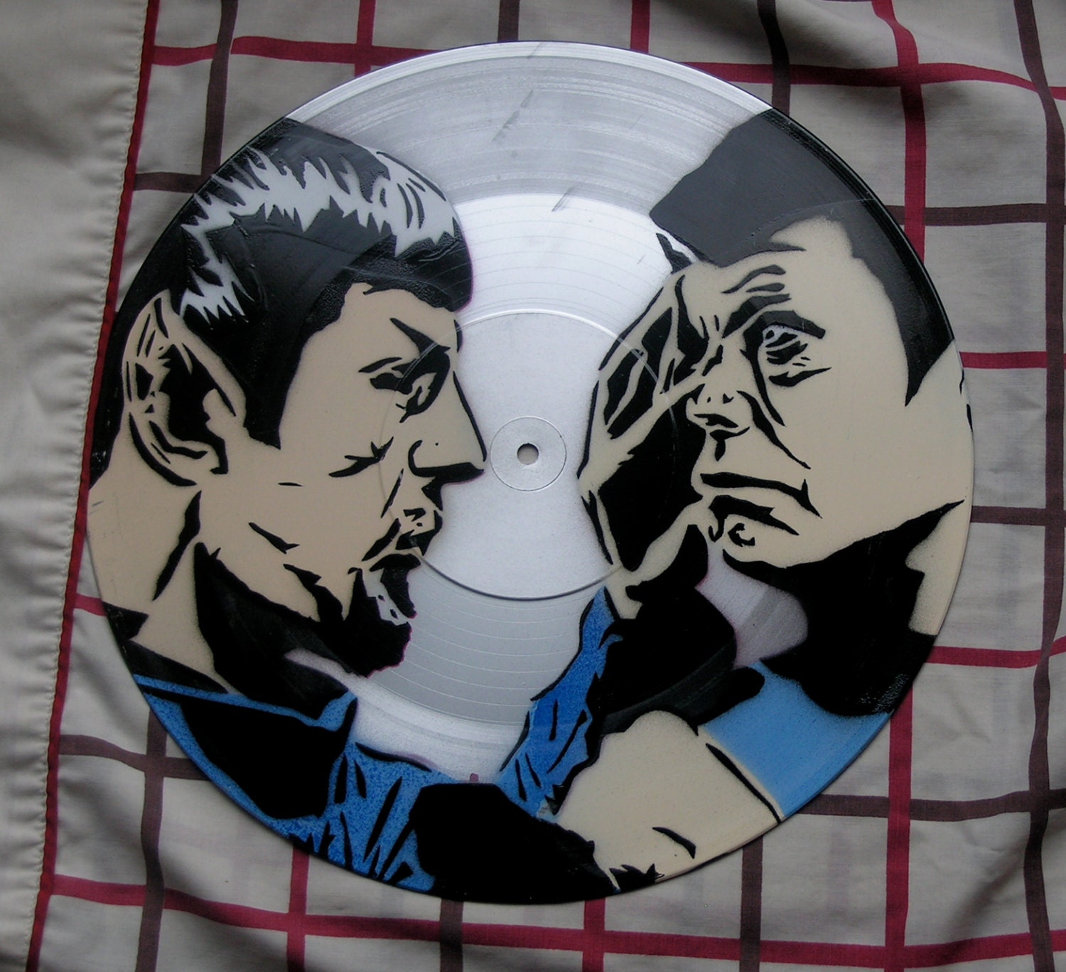 Evil Spock Performing the Vulcan Mind-Meld on Dr. McCoy in 'Mirror, Mirror' Full Color Spray-Painted on BUY any 3 RECORDS get a 4th FREE