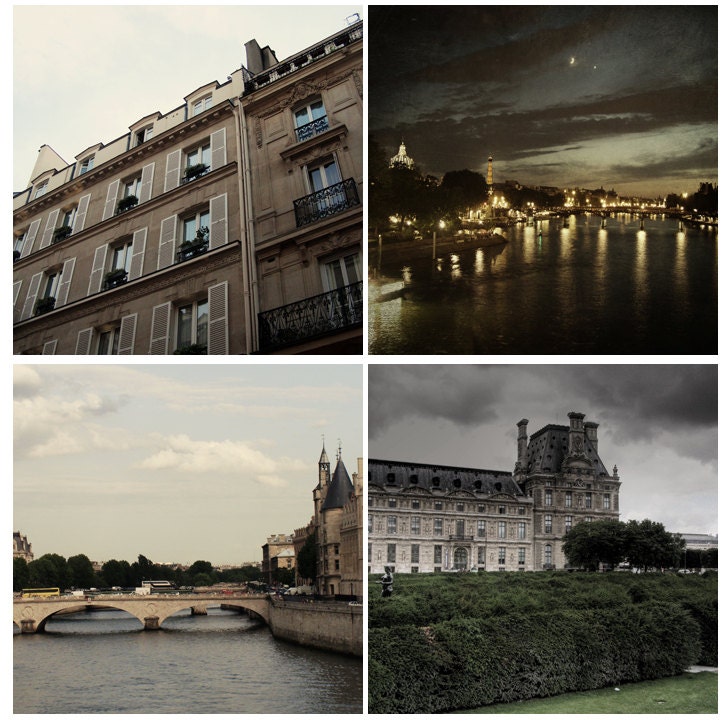 Print Collection - Paris - Eiffel Tower, Midnight In Paris, Louvre, Rooftops - Paris Love 4 5x5 prints