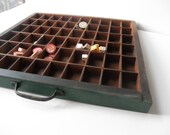 Vintage Printers Tray, Green Keystone Printers Drawer, Desktop Organizer